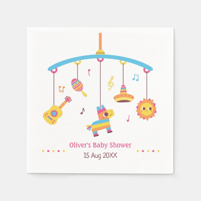 Crib Toys Pinata Fiesta Baby Shower Supplies Napkin (Front)