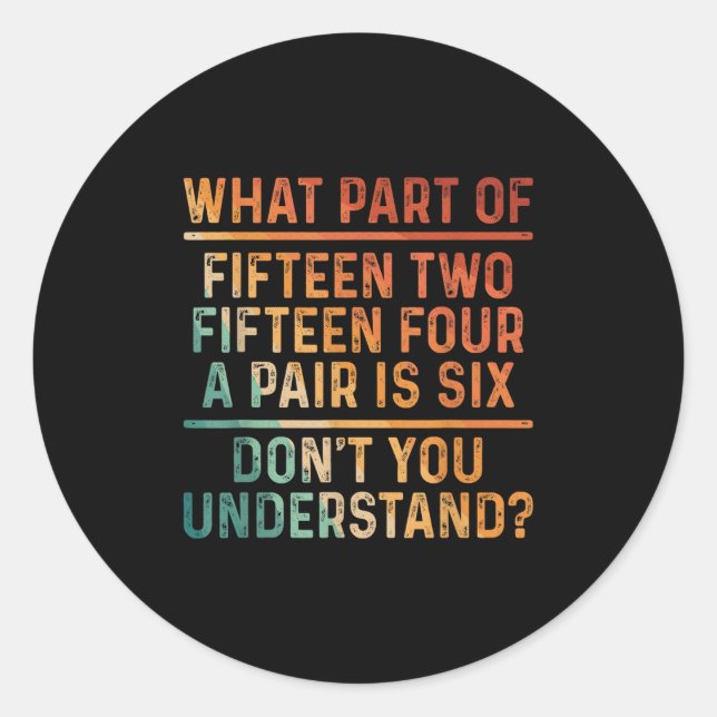 Cribbage Art For Men Women Cribbage Board Cribbage Classic Round Sticker (Front)