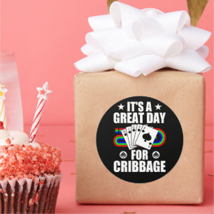 Cribbage Board For Cribbage Card Game Player Funny Classic Round Sticker