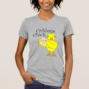 Cribbage Chick Curly Text T-Shirt
