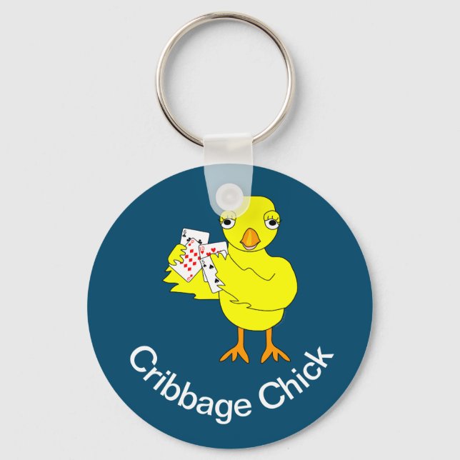 Cribbage Chick Key Ring (Front)