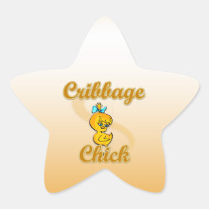 Cribbage Chick Star Sticker
