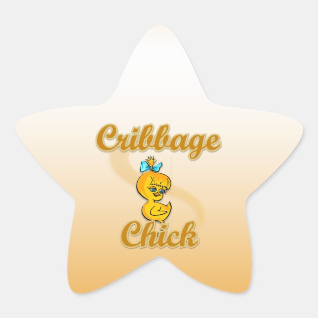 Cribbage Chick Star Sticker (Front)