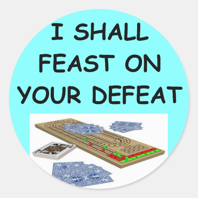 cribbage classic round sticker (Front)