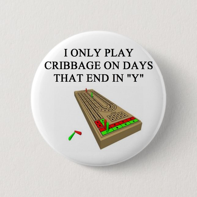 cribbage game player 6 cm round badge (Front)