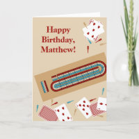 Cribbage Game Themed Custom Message Birthday