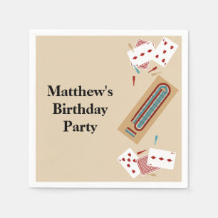 Cribbage Game Themed Personalised Party Napkin