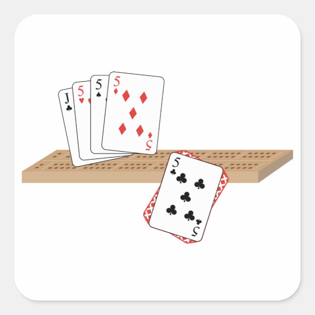 Cribbage Hand Square Sticker (Front)