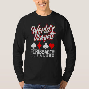 Cribbage Player Card Game Board Okayest Christmas T-Shirt
