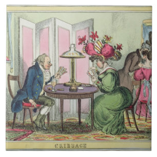 Cribbage, published by Thomas McLean, London (colo Ceramic Tile