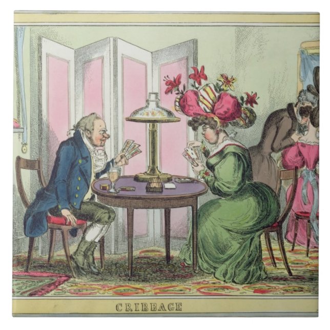 Cribbage, published by Thomas McLean, London (colo Ceramic Tile (Front)