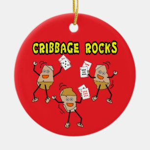 Cribbage Rocks Ceramic Ornament