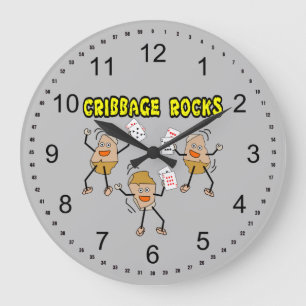 Cribbage Rocks Large Clock