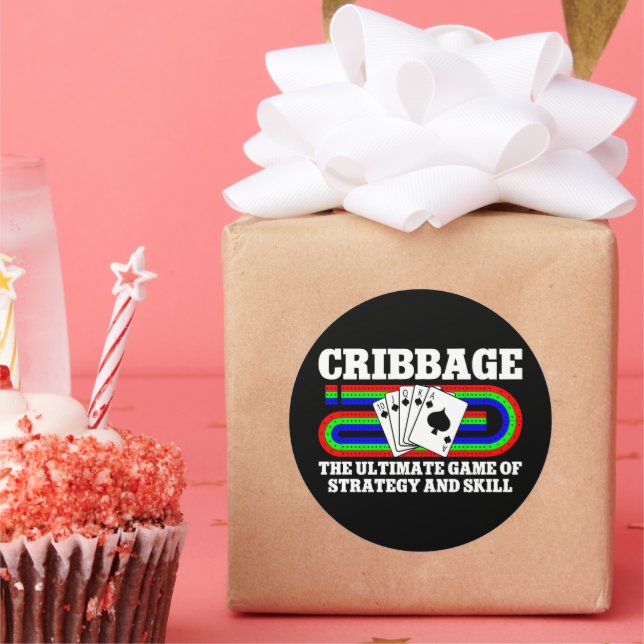 Cribbage The Ultimate Game Of Strategy And Skill Classic Round Sticker (Party)