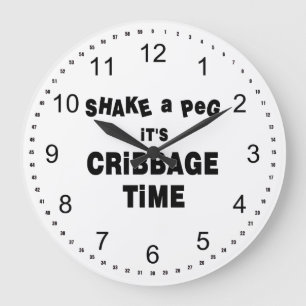 Cribbage Time Large Clock