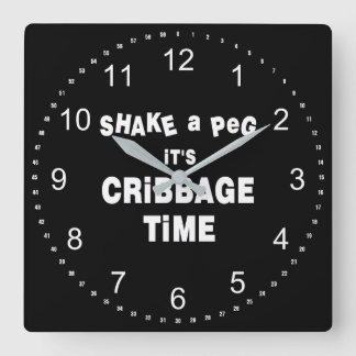 Cribbage Time Square Wall Clock