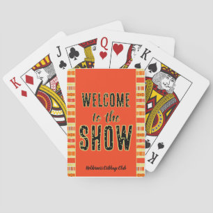 Cribbage Welcome to the Show Personalized Orange Playing Cards
