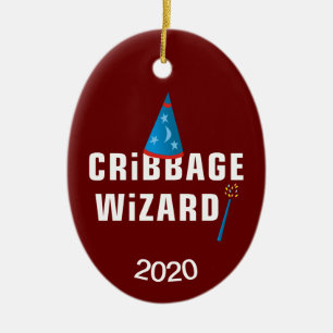 Cribbage Wizard Ceramic Ornament