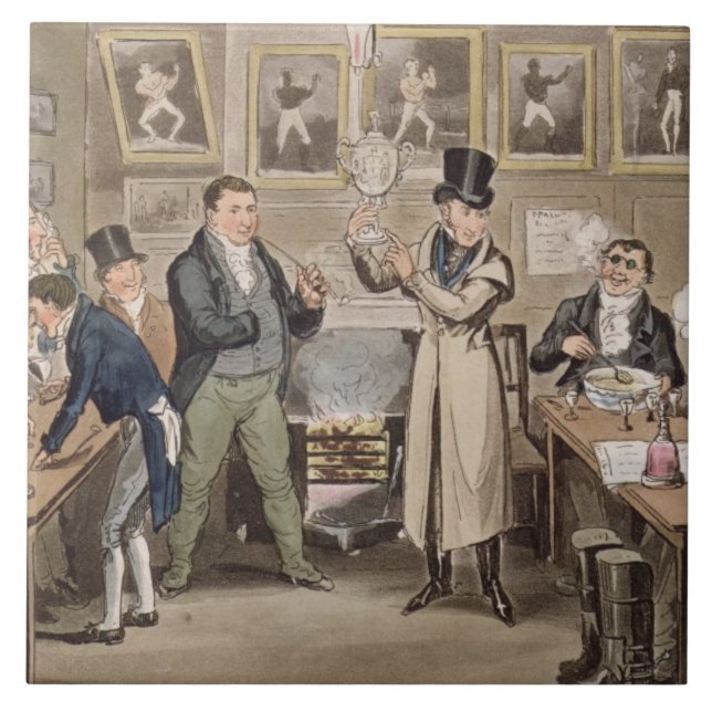 Cribb's Parlour: Tom introducing Jerry and Logic t Ceramic Tile (Front)