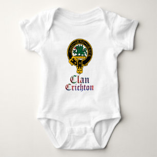 Crichton Scottish Crest Tartan Clan Name Clothes Baby Bodysuit