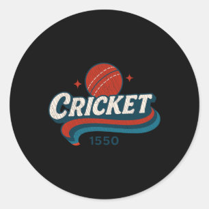 Cricket 1550 Varsity Vintage Sports Boys Girls Classic Round Sticker