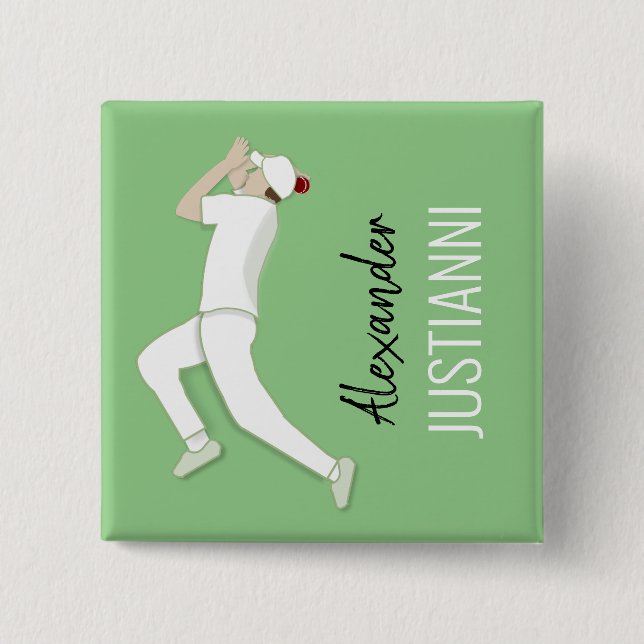 Cricket 15 Cm Square Badge (Front)