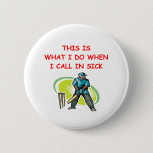 cricket 6 cm round badge