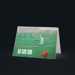 Cricket 80th birthday card<br><div class="desc">Card with cricket photo and words '80 not out' from New Forest Pics</div>