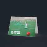 Cricket 80th birthday card<br><div class="desc">Card with cricket photo and words '80 not out' from New Forest Pics</div>