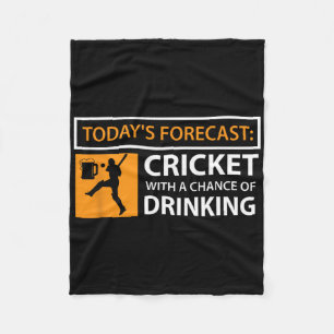 Cricket And Beer Funny Drinking Cricket Fan Gift Fleece Blanket