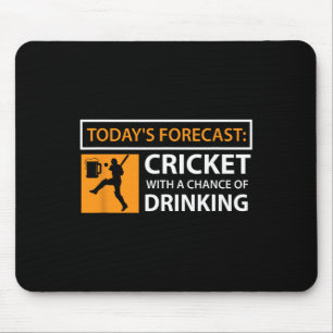 Cricket And Beer Funny Drinking Cricket Fan Gift Mouse Pad