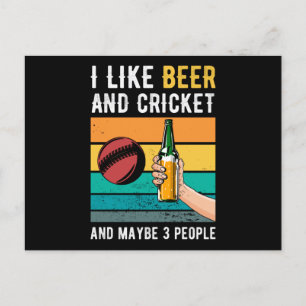 Cricket And Beer Retro Gift Postcard