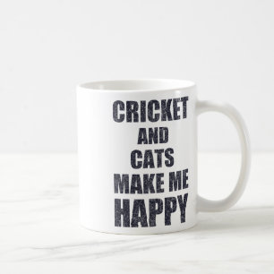 Cricket And Cats Make Me Happy Quote Funny  Coffee Mug