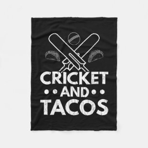 Cricket And Tacos Funny Player Coach Sports Graphi Fleece Blanket