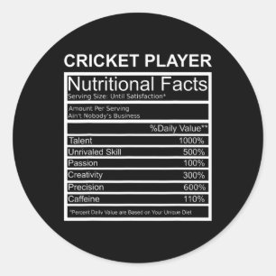 Cricket Apparel Cricket Lover Gift Cricket Player Classic Round Sticker