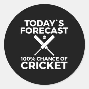 Cricket Athlete Classic Round Sticker