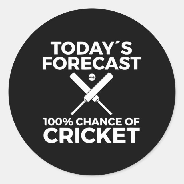 Cricket Athlete  Classic Round Sticker (Front)