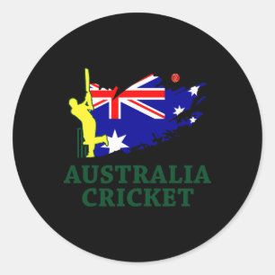 Cricket Australia Aussie Flag Union Jack Stars Classic Round Sticker