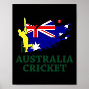 Cricket Australia Aussie Flag Union Jack Stars  Poster