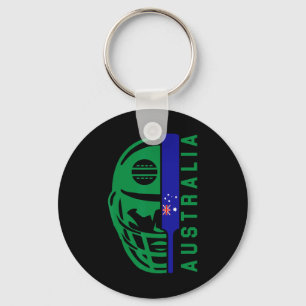 Cricket Australia Fan Helmet Ll And T Design Key Ring