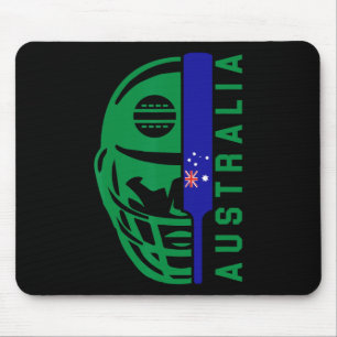 Cricket Australia Fan Helmet Ll And T Design Mouse Pad