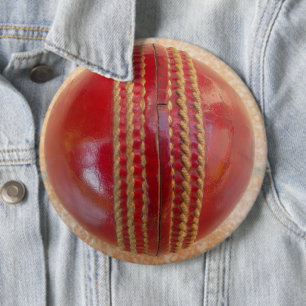 Cricket Ball 6 Cm Round Badge