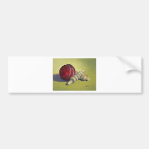 Cricket Ball and Bails Bumper Sticker