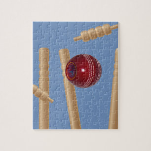 Cricket Ball And Stumps, Jigsaw Puzzle