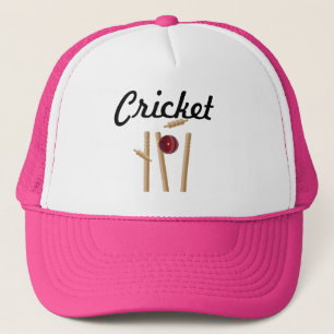 Cricket Ball And Stumps Logo, Trucker Hat