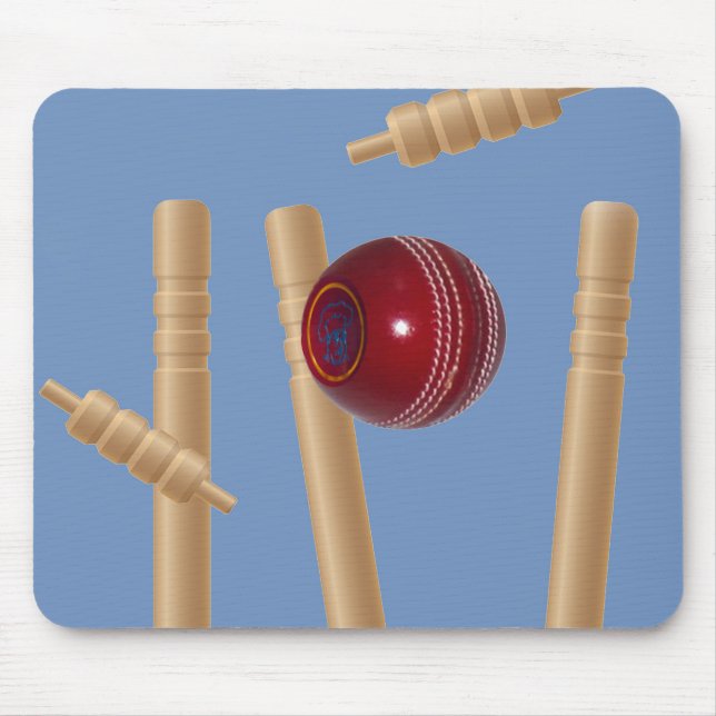 Cricket Ball And Stumps, Mouse Pad (Front)