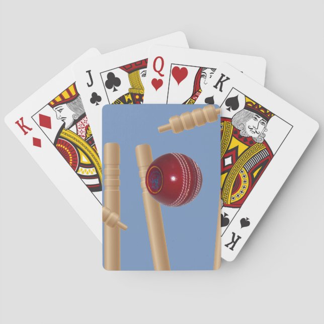 Cricket Ball And Stumps, Playing Cards (Back)