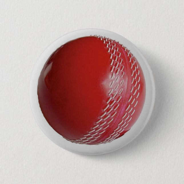 Cricket Ball Red Customise With Your Name 6 Cm Round Badge (Front)