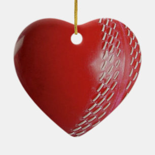 Cricket Ball Red Customise With Your Name Ceramic Ornament