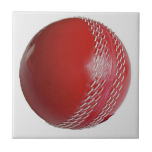 Cricket Ball Red Customise With Your Name Ceramic Tile
